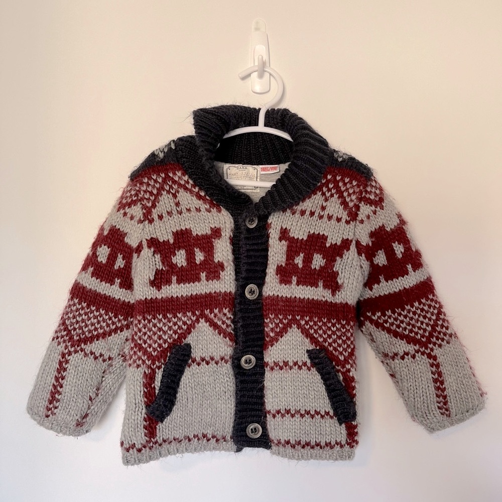 Zara knitwear 2/3Y skull knit cardigan